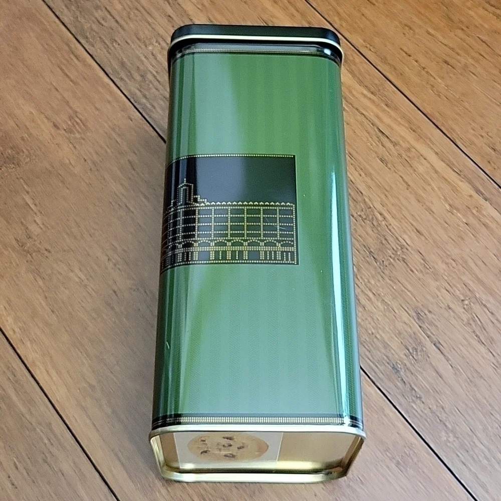 Harrods Knightbridge Butter Sultana Collectible Cookie Tin, Dark Green/Black